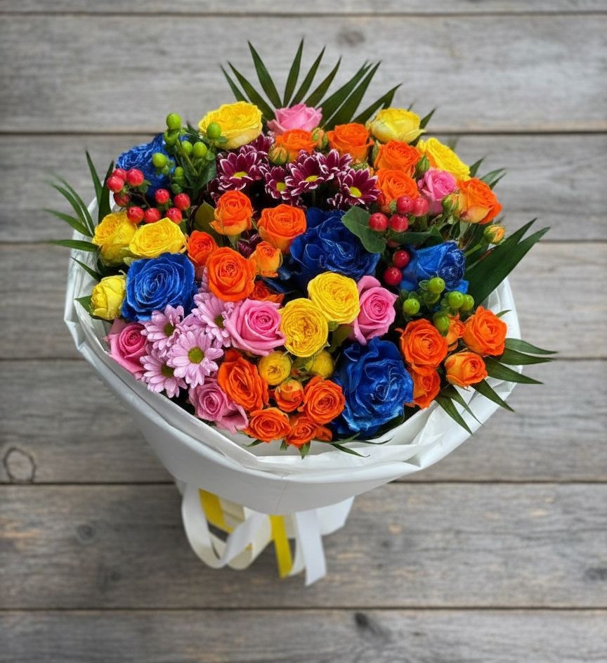 Букет цветов из: Розы и Хризантемы в Ельце