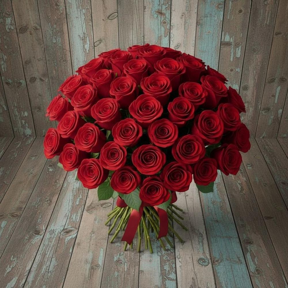 Букет 55 Красных роз Фридом в Ельце