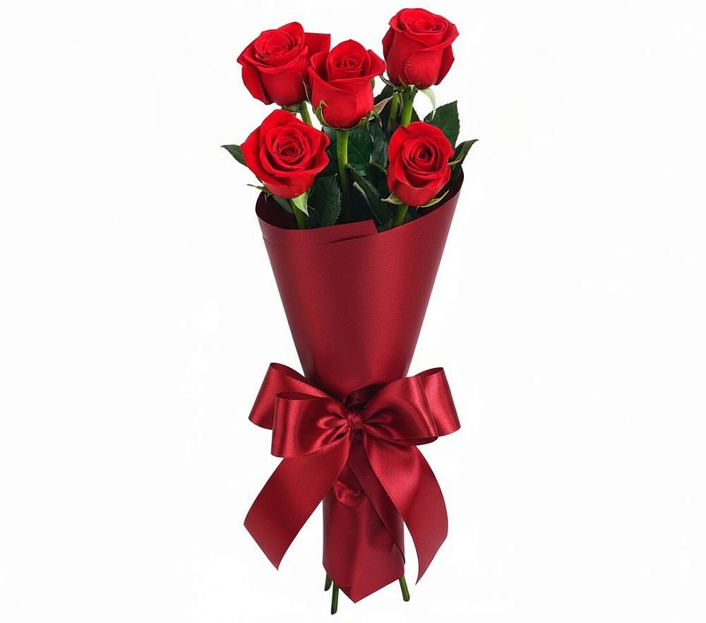 Букет 5 Красных роз Эдлесс Лав в Ельце