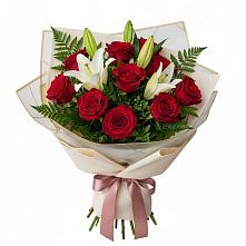 Букет цветов из:  Лилии и Розы в Ельце