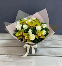 Букет цветов из:  Орхидеи и Розы в Ельце