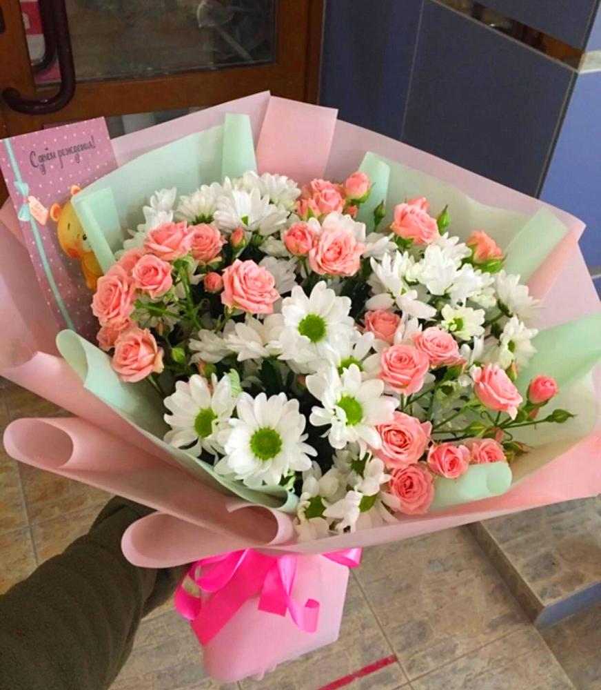 Букет цветов из: Розы и Хризантемы в Ельце