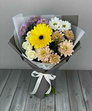 Букет цветов из:  Розы, Герберы и Хризантемы #REPLACE_PRED# Ельце