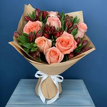 Букет цветов из:  Розы и Альстромерии в Ельце