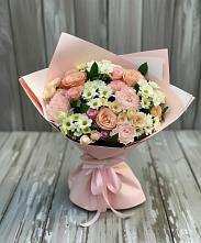Букет цветов из:  Гвоздики, Розы и Хризантемы в Ельце