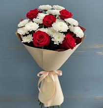Букет цветов из:  Розы и Хризантемы в Ельце