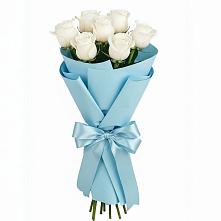 Букет 7 белых роз Проуд в Ельце