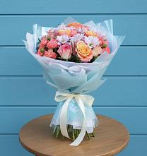 Букет цветов из:  Хризантемы и Розы в Ельце