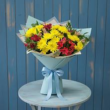 Букет цветов из:  Альстромерии и Хризантемы в Ельце