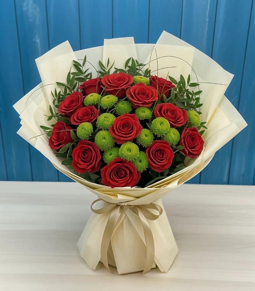 Букет цветов из: Розы и Хризантемы в Ельце